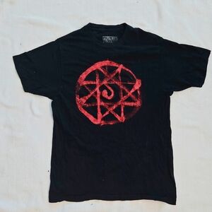 Fullmetal Alchemist Rune Black Graphic T-Shirt Size M